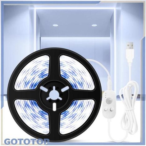 YOSOO Bandes lumineuses LED USB Dimmable LEDs Strips Light PIR Motion Sensor 4m 240LEDs Rope Light For chaud 2 m / 6,6 pieds (1/4)