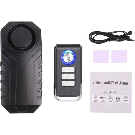 Alarme De Vélo Améliorée Avec Télécommande, Alarme Antivol étanche 113db Avec Réglage Du Volume Et De La Sensibilité Pour Vélo, Moto, Scooter, Voiture, Remorque (1/5)