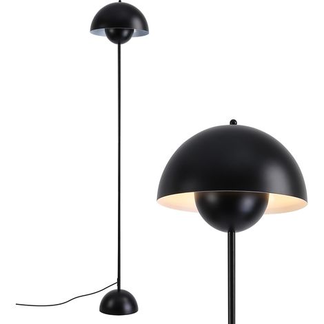 Lampadaire forme champignon métal noir, H160 cm