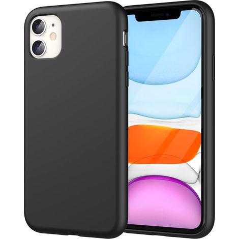 CUSTODIA PER APPLE IPHONE 11 6.1"" IN SILICONE NERO SOLID A2111 (1/5)