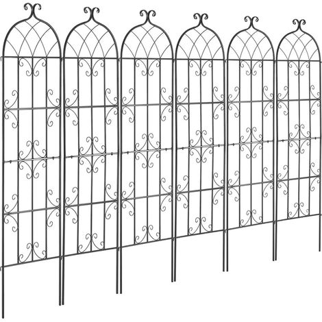 Support pour plantes grimpantes, design en métal durable, treillis décoratif, noir (1/2)