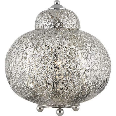 Abatjour Contemporaneo Traforo Acciaio Grigio 1 Luce E27 (1/5)