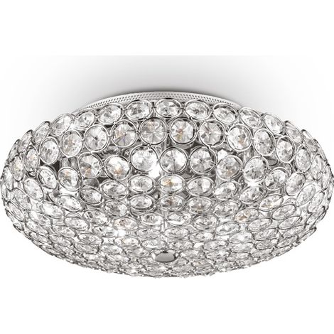 Plafoniera Contemporanea King Metallo-Cristallo Cromo 5 Luci G9 3W 3000K (1/3)