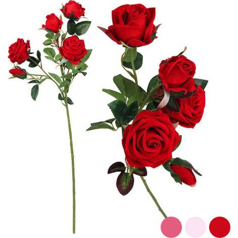 Zweig mit 5 Rosen - Rose 112994 - Weiß - 60 cm - Durchmesser 8 cm