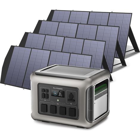 Portable Power Station Solar Generator 2016Wh LiFePO4 with 4Pcs 200W Solar Panel for RV, Home Backup, Emergency, Outdoor Camping Allpowers R2500 (1/5)