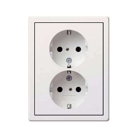 Gira Prise 2f-SCHUKO + Cadre Interrupteur à surface Blanc pur [0780112], 0780 112