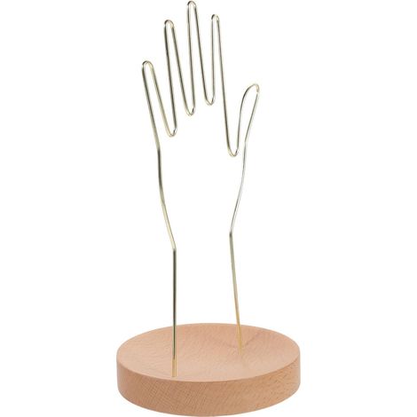 Présentoir à Bijoux en Métal Doré Forme Main, Support Multi-fonction pour Bagues et Bracelets, Design Simple et Capacité Grosse pour Rangement Décoratif (1/5)