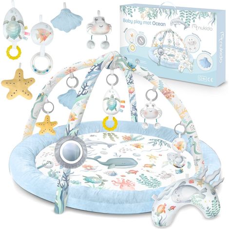 Interaktive Babymatte Ocean⭐⭐⭐⭐⭐ für Design und KomfortHAUPTMERKMALE:- 7 multifunktionale Spielzeuge- Spezielles Kissen für die Bauchlage- Schnell und einfach zusammenklappbar- Lange Nutzungsdauer dur