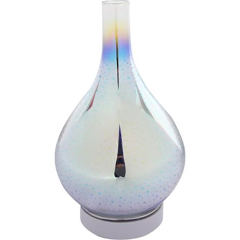 3D-Luftbefeuchter in Glasvasenform mit Feuerwerksmotiv, 7-farbigem LED-Nachtlicht, Aroma- und ätherischen Öldiffusor, Nebelventilator, Ultraschall-Luftbefeuchter, weißer Stecker (1/5)