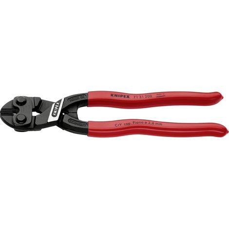 KNIPEX 71 31 200 CoBolt® Tronchese a doppia leva rivestiti in resina sintetica atramentata nera 200 mm