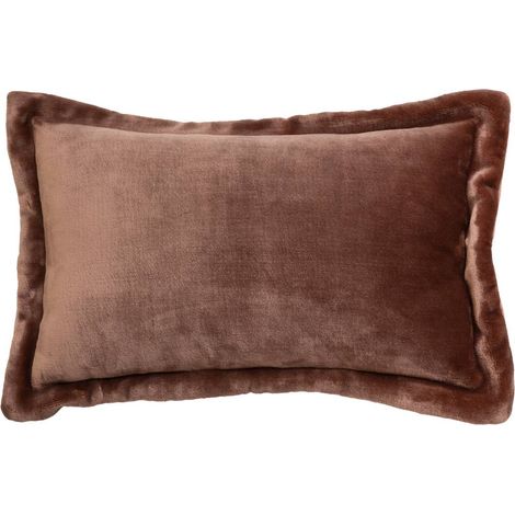 Cojín de franela marrón 38x58cm - Atmosphera créateur d'intérieur