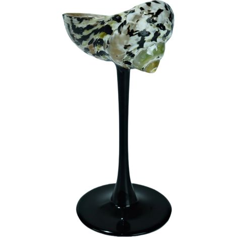 Verre à vin à pied en coquillage naturel, verre artistique en coquillage irrégulier, décoration intérieure.