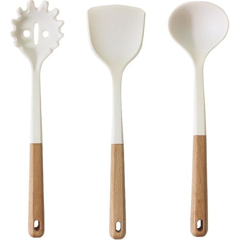 3 Pièces Spatule Cuisine, Ustensiles de Cuisine en Silicone, Spatule Silicone, Ustensiles de Cuisine Résistants à la Chaleur (1/5)