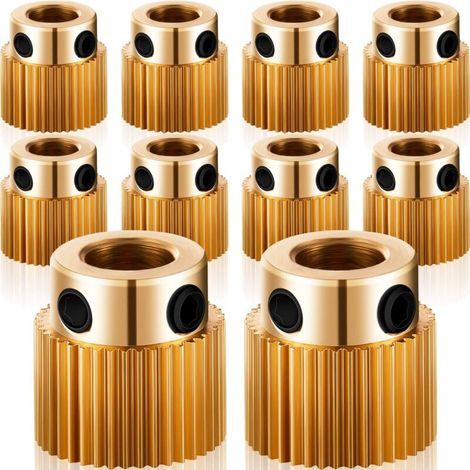 Extruderrad für 3D-Drucker, 40 Zähne, Messing, kompatibel mit CR-10, CR-10S, S4, S5, Ender 3, Ender 3 Pro (10) (1/4)
