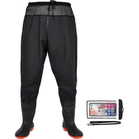 Cuissardes de pêche avec bottes imperméables, convenant aux hommes et aux femmes. (1/3)