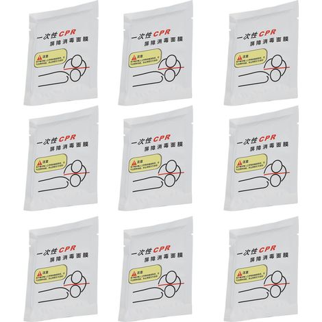 50 masques jetables de réanimation avec valve unidirectionnelle pour formation RCR - Lot de 50 pièces (1/5)