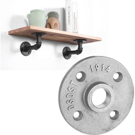 10 Stück DN15 1/2 Zoll - 4-Loch-Flanschsockel aus Aluminiumlegierung für Gewinderegalmontage - Rohrverschraubung