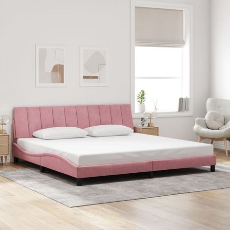 Cadre de lit sans matelas-Structure de lit rose 200x200 cm velours 272756 (1/5)