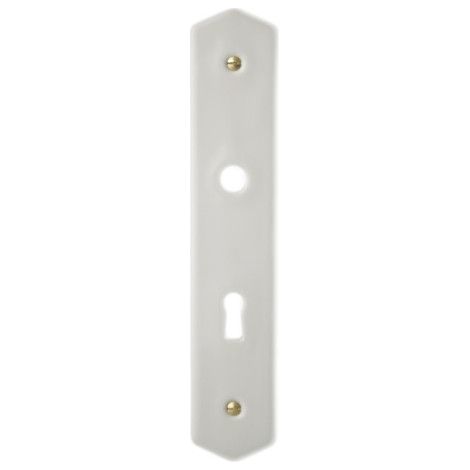 Plaque pour porte en porcelaine de Limoges – Clé L – Entraxe 195 mm – Dimensions 255 x 50 x 8 mm – Merigous (1/5)