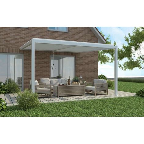 Pergola Bioclimatica Addossata In Alluminio 400x300 Gioia - Bianca (1/4)