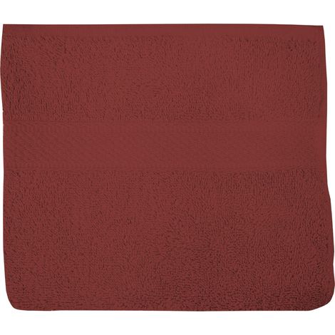 Serviette de toilette en coton 500 gr/m2 50x90 cm LAGUNE brique, par Soleil d'ocre