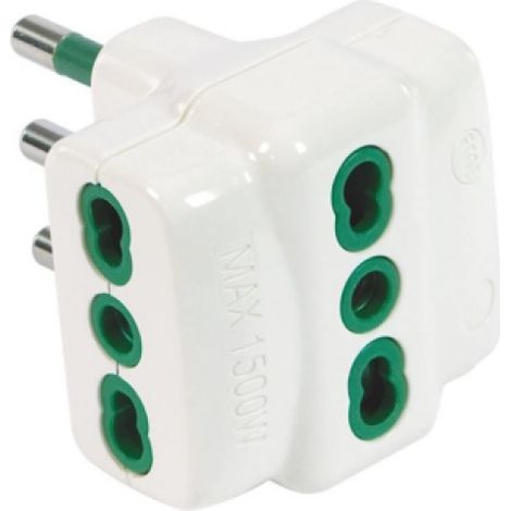 Fanton 82630-E Adattatore triplo spina italiana 2P+T 16A 3 prese bipasso italiane 2P+T 16A -
