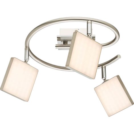 Plafonnier Spotrondell dimmable Plafonnier 3 flammes Spot plafonnier pivotant, métal, 3x LED 6W 400Lm blanc chaud, DxH 28x18,8 cm (1/3)