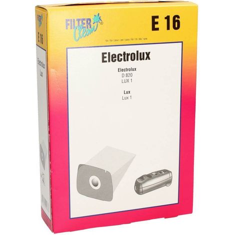 Filter Clean E16 5 sacchi sacchetti aspirapolvere Electrolux D820 LUX1 Lux 1