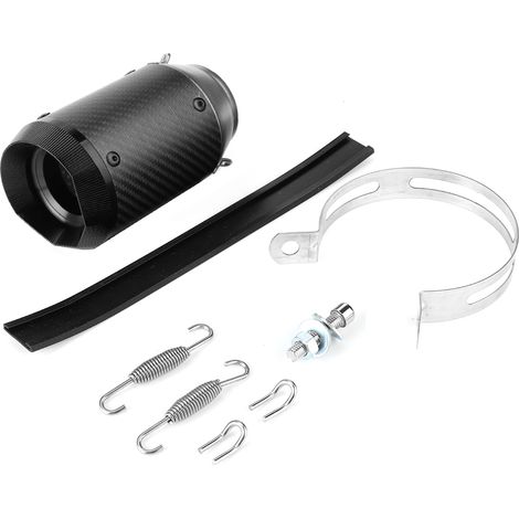 Tuyau d'échappement universel en Fiber de carbone pour moto, 51mm/2,01 pouces, queue noire polygone adaptée à Kawasaki Z900Z1000ninja250 400