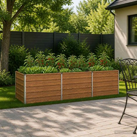 vidaXL Cama de Jardín Elevada Madera Marrón 240 x 80 x 55 cm (1/5)