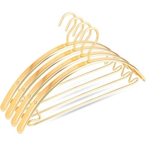 Cintre sans marques d'épaules en alliage d'aluminium, gain de place, idéal pour pulls, manteaux et pantalons, couleur or (1/4)