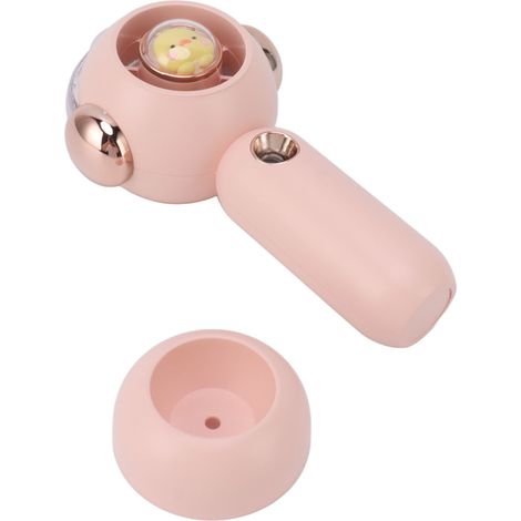 Joli ventilateur brumisateur portable avec fonction d'atomisation, rechargeable par USB, petit format, rose, 500 mAh