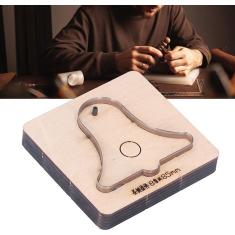 Pendentif cloche de Noël avec trous, ensemble de matrices de découpe en cuir découpées à la main, matrice de découpe en cuir perforée à la main. (1/5)