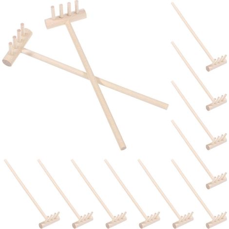 12 mini râteaux de jardin zen, outils de jardinage de table pour bac à sable, décoration de bureau-14X3.5CM