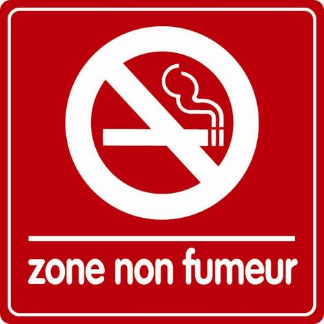 Plaque de porte Zone non fumeur - couleur 90x90mm - 4034003