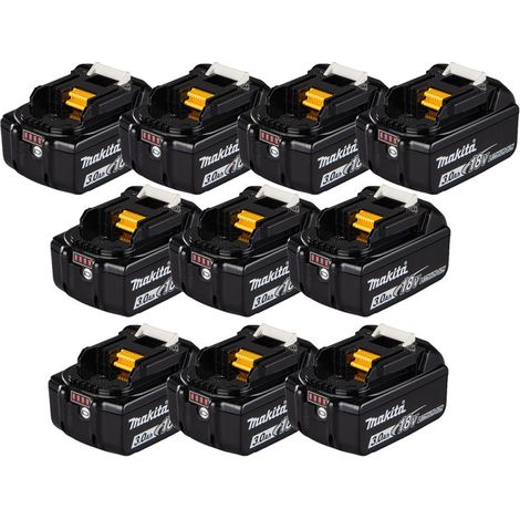 MAKITA Pack de 10 Batteries Li-Ion 18V 3Ah BL1830B