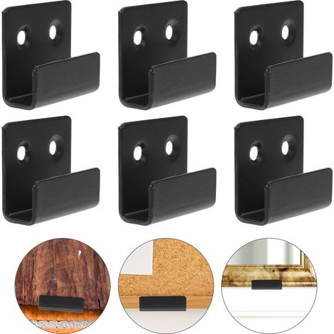 Schwarze Edelstahl-Wandhalterung, geeignet zur Aufbewahrung, robust und langlebig, kann auch als Spiegelbefestigungsmaterial verwendet werden. (1/3)
