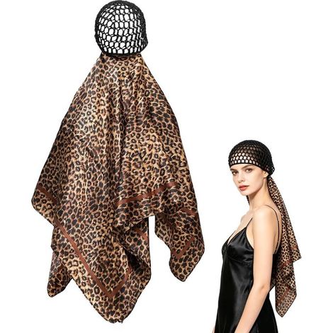 Filet de nuit crocheté - Filet à cheveux - Bonnet de nuit avec foulard (1/5)