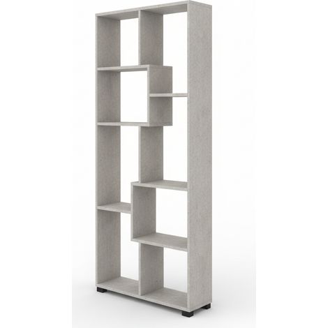 Libreria Scaffale 8 Ripiani Mobile Soggiorno Ufficio Legno 70x24x178 cm cemento