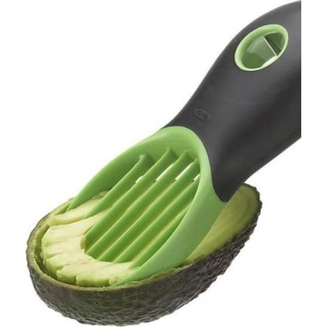 Trancheuse polyvalente 3 en 1, lame verte en plastique, kit d'outils pour fruits (1/4)