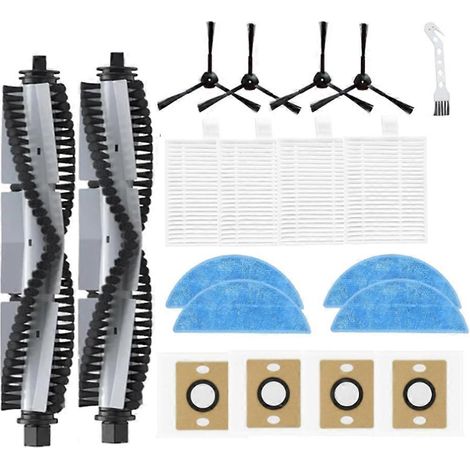 Pièces de rechange compatibles avec les aspirateurs robots iLife A30 et A30 Pro, y compris la brosse principale, les brosses latérales, le filtre HEPA, la serpillière et le sac à poussière. (1/5)