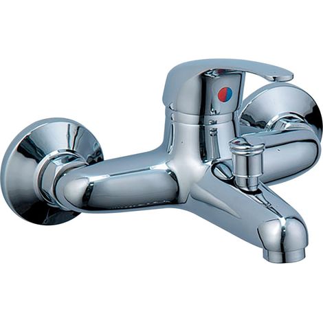 TrAdE Shop Traesio - Rubinetto Miscelatore Vasca Da Bagno Grigio Silver Con Attacco Per Doccia Bari - (1/2)