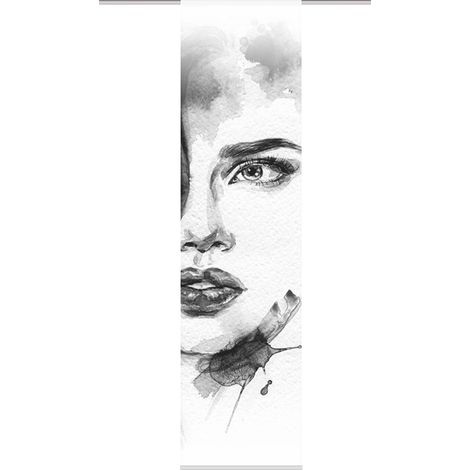 Home Fashion Face Right Tenda a Pannello, Poliestere, Grigio, 245 x 60 cm