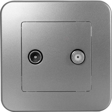 TV + SAT Anschluss Classic Silber (1/4)