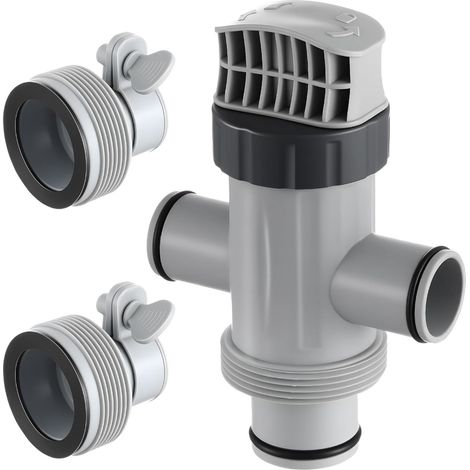 Kit d'adaptateurs pour tuyau de pompe de piscine avec vannes à piston fendues, compatible avec les piscines compatibles.