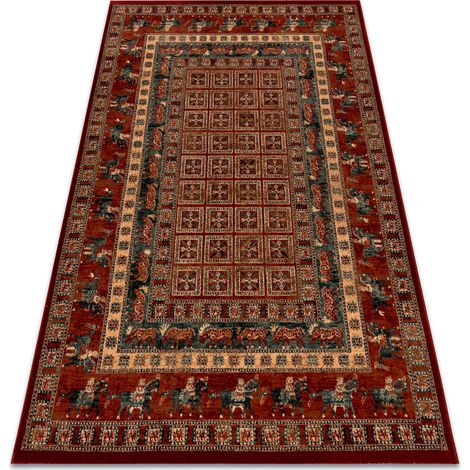 Tappeto di lana KASHQAI 4301 300 orientale, cornice terracotta / verde red 67x130 cm