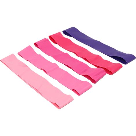 Anneau de résistance de yoga en quatre parties, dégradé rose, bande de résistance, corde de traction pour fitness (1/5)