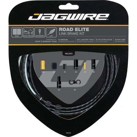 Jagwire Road Elite Link Freno Kit Cavi e Gaines Unisex Adulto, Nero
