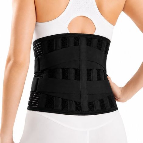 Ceinture lombaire – Bande de soutien – Respirante – Double compression – Taille M – Noir – Homme et femme (1/5)