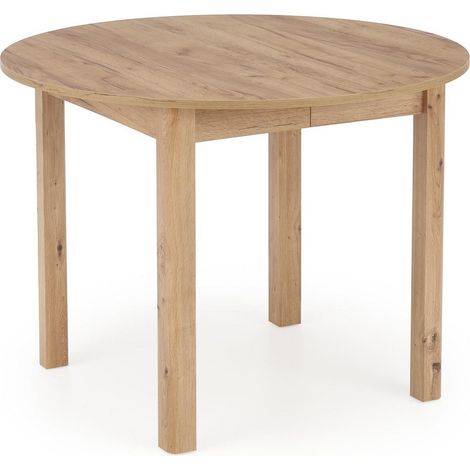 Table à manger ronde 100cm extensible aspect chêne CARENE (1/5)